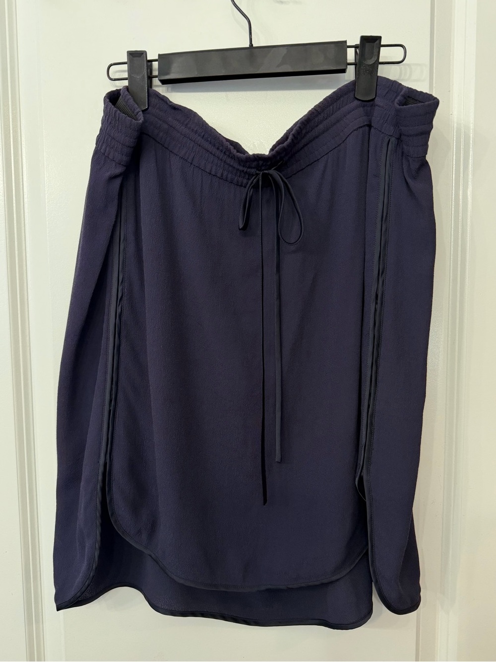 Rebecca Taylor Navy Sheer Drawstring Skirt
